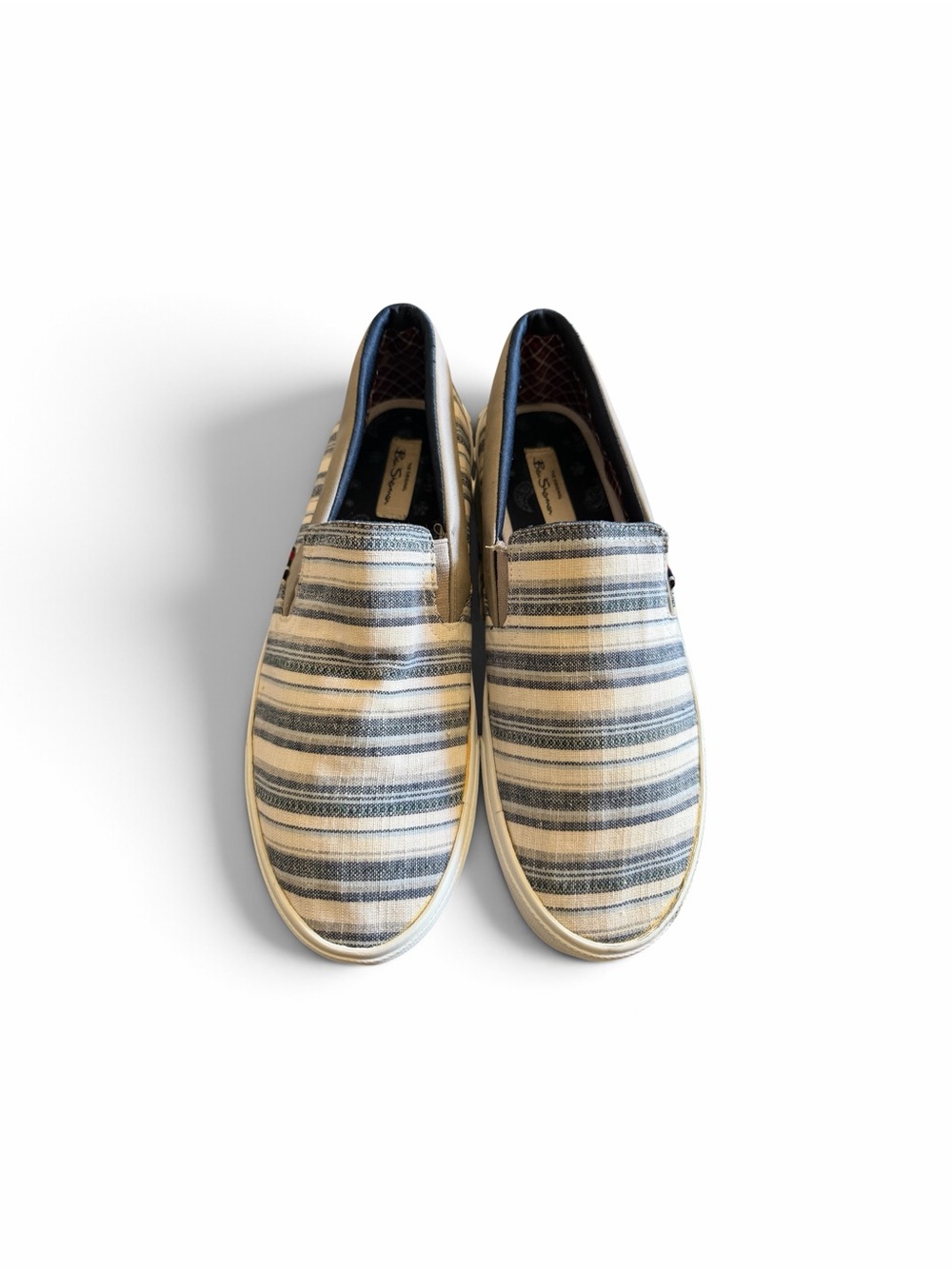 Ben Sherman Striped Slip-On Loafers in Blue and Tan